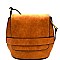 F0169-LP Belted Oval-Shaped Flap Shoulder Bag