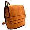 F0169-LP Belted Oval-Shaped Flap Shoulder Bag