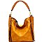 F0187-LP Zipper Accent Boutique Hobo