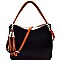 Trendy Tassel Accent Multi-Compartment Two-Tone Hobo MH-F0247