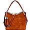 Trendy Tassel Accent Multi-Compartment Two-Tone Hobo MH-F0247