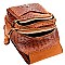 Ostrich Embossed Multi Compartment Backpack Wallet SET MH-F0265W