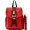 Color Block Striped Fashion Backpack Wallet SET Mh-F0272W