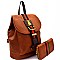 Color Block Striped Fashion Backpack Wallet SET Mh-F0272W
