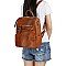 Multi Pocket Convertible Backpack Shoulder Bag