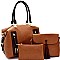 Multi-Pocket 3 in 1 Boston Satchel Value SET MH-F0278