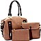 Multi-Pocket 3 in 1 Boston Satchel Value SET MH-F0278