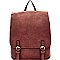 Buckle Accent Flap Fashion Backpack MH-F0284