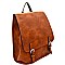 Buckle Accent Flap Fashion Backpack MH-F0284