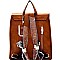Buckle Accent Flap Fashion Backpack MH-F0284