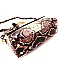 SNAKE PRINT BEE CHARM FLAP SATCHEL