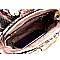 SNAKE PRINT BEE CHARM FLAP SATCHEL