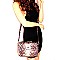 SNAKE PRINT BEE CHARM FLAP SATCHEL