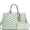 Chevron Quilted  Structured Satchel Wallet SET MH-F1123F