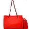 Quilted Chain Strap Shoulder Bag 2Pc Set