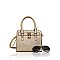 Padlock Accented Small Size Satchel