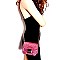 F9024-LP Hardware Accent Glitter Flap Cross Body