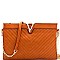 F9029-LP V-Shape Hardware Accent Chevron Quilted Clutch Cross Body