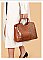 Crocodile Patent Circle Handle Satchel