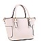 Fashionable Side Pocket Accent Belted 2-Way Medium Satchel MH-FC19123