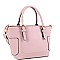 Fashionable Side Pocket Accent Belted 2-Way Medium Satchel MH-FC19123