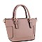 Fashionable Side Pocket Accent Belted 2-Way Medium Satchel MH-FC19123