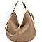 Fashionable Woven Front Single Strap 2-Way Hobo MH-FC19218