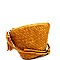 Fashionable Tassel Accent Woven Bucket Cross Body Messenger MH-FC19219