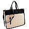 Linen Two-Tone Structured Tote  MH-FC19484