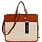 Linen Two-Tone Structured Tote  MH-FC19484
