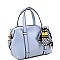 Fashionable Scarf Accent Medium 2-Way Boston Satchel MH-FC19486