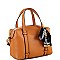 Fashionable Scarf Accent Medium 2-Way Boston Satchel MH-FC19486