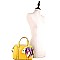 Fashionable Scarf Accent Medium 2-Way Boston Satchel MH-FC19486