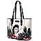 2 IN 1 FRIDA KAHLO CACTUS SERIES SHOPPER TOTE