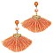 FE2396-LP Bead Metal Texture Tassel Post Earring