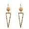 FE2815-LP Metal Thread Fishhook Hammered Cut-out Triangle Earring