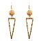 FE2815-LP Metal Thread Fishhook Hammered Cut-out Triangle Earring