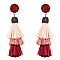 FE2861-LP Thread Tassel Druzy Post Round Earring