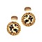 Chic Straw Trim Leopard Print Acrylic Round Post Earring MH-FE3883