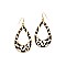 Metal Frame Leopard Print Straw Open-cut Teardrop Earring MH-FE3901