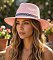 Natural Fiber Woven Ladies Accented Fedora Straw Hat