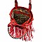 Raised Flower Fringe Hobo-Bag