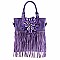 Raised Flower Fringe Hobo-Bag