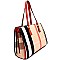 FGZ6272-LP Checker Plaid Print Multi-Compartment Tote