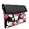 FL1291-LP Flower Print Roll-up Clutch