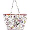 FL6001-LP Flower Print Reversible 2 in 1 Tote