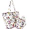 FL6001-LP Flower Print Reversible 2 in 1 Tote