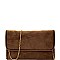 HD2975-LP Felt-Suede Flap Clutch