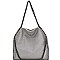 Chain Accent Metallic Satchel