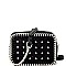 GF6631-LP Hematite-Tone Chain Star-Stud Accent Boxy Cross Body